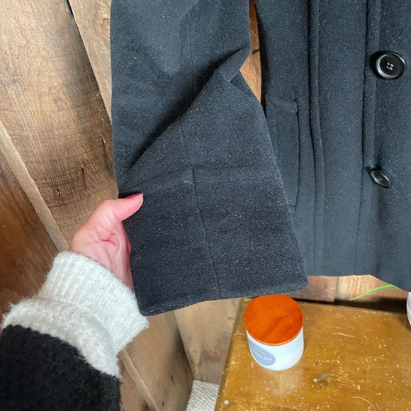 CG Collection by Gallery Black Wool Double Breasted Pea Coat - size small - Picture 6 of 11